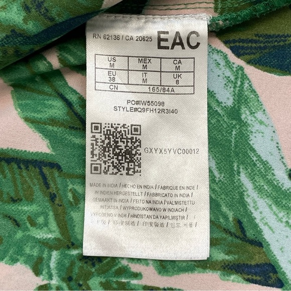 Guess Green & Pink Tropical Leaf Print Three Button Duster Cardigan - Picture 12 of 13